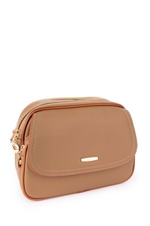 Gondol Kadın Çift Bölmeli Şık Günlük Çanta ald.1407 - Vizon