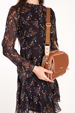 Gondol Kadın Çift Bölmeli Şık Günlük Çanta ald.1407 - Taba - TEK EBAT