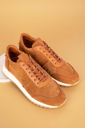 Gondol Erkek Içi Dışı Hakiki Süet Deri Günlük Rahat Ayakkabı tnl.8061 - Taba Süet - 41