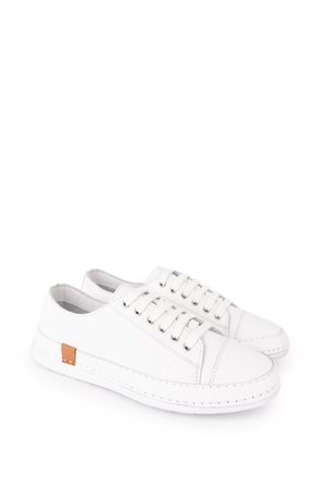 Gondol Içi Dışı Hakiki Deri Hafif Converse Tarz Ayakkabı usl.2136 - Beyaz - 40