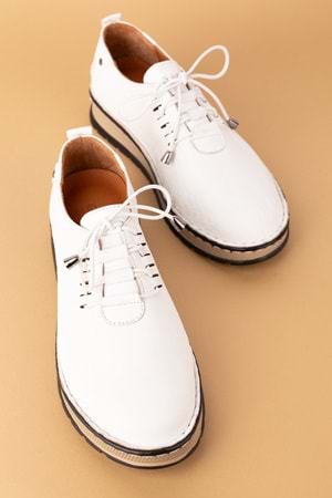 Gondol Hakiki Deri Hafif Taban Rahat Günlük Ayakkabı byz.530 - Beyaz - 42