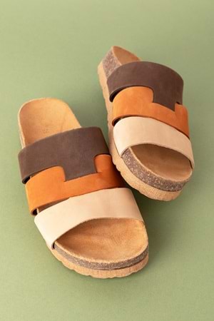 Gondol Kadın Hakiki Deri Rahat Günlük Renkli Terlik usl.2514 - Mix - 41