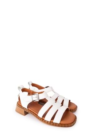 Gondol Kadın Hakiki Deri Rahat Günlük Sandalet byz.271 - Beyaz - 39