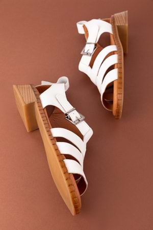 Gondol Kadın Hakiki Deri Rahat Günlük Sandalet byz.271 - Beyaz - 39