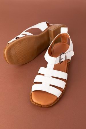 Gondol Kadın Hakiki Deri Rahat Günlük Sandalet byz.271 - Beyaz - 39