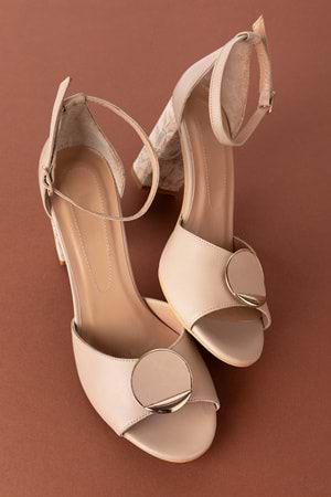 Gondol Kadın Hakiki Deri Renkli Topuklu Ayakkabı ast.4255 - Vizon - 40