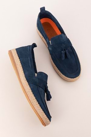 Gondol Içi Dışı Hakiki Deri Hafif Günlük Rahat Ayakkabı sf.1055 - Lacivert Süet - 40