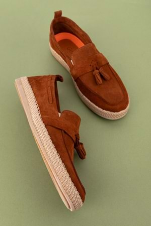 Gondol Içi Dışı Hakiki Deri Hafif Günlük Rahat Ayakkabı sf.1055 - Taba Süet - 41