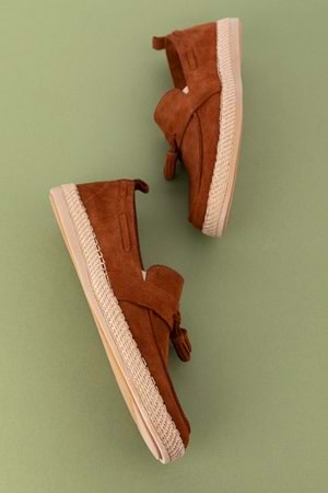 Gondol Içi Dışı Hakiki Deri Hafif Günlük Rahat Ayakkabı sf.1055 - Taba Süet - 41