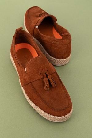 Gondol Içi Dışı Hakiki Deri Hafif Günlük Rahat Ayakkabı sf.1055 - Taba Süet - 41