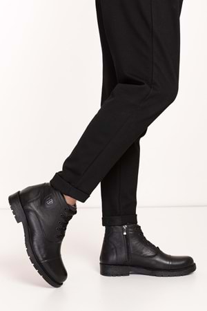 Gondol Erkek Hakiki Deri İçi Kürklü Günlük Bot kn.855 - Siyah - 44