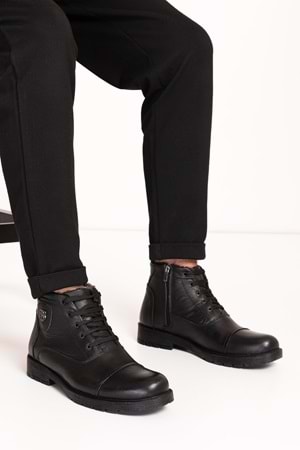 Gondol Erkek Hakiki Deri İçi Kürklü Günlük Bot kn.855 - Siyah - 44