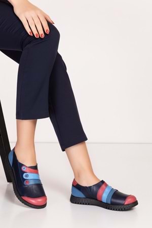 Gondol Hakiki Deri Anatomik Taban Rahat Cırtlı Ayakkabı ell.7109 - Mix - 37