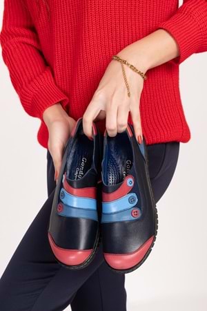 Gondol Hakiki Deri Anatomik Taban Rahat Cırtlı Ayakkabı ell.7109 - Mix - 37