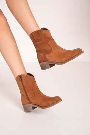 Gondol Kadın Hakiki Deri Western Bot anl.2871 - Taba Süet - 36