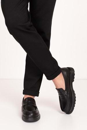 Gondol Içi Dışı Hakiki Deri Hafif Günlük Rahat Ayakkabı src.464 - Siyah - 43