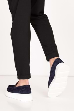 Gondol Içi Dışı Hakiki Deri Hafif Günlük Rahat Ayakkabı src.464 - Lacivert Süet - 40