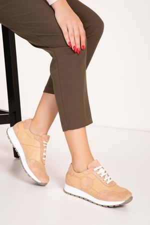 Gondol Içi Dışı Hakiki Deri Anatomik Taban Spor Ayakkabı gnd.20710 - Bej - 40