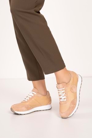 Gondol Içi Dışı Hakiki Deri Anatomik Taban Spor Ayakkabı gnd.20710 - Bej - 40