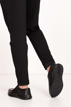 Gondol Erkek Hakiki Deri Hafif Esnek Kaymaz Taban Ayakkabı af.1453 - Siyah - 40