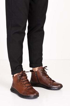 Gondol Erkek Hakiki Deri Hafif Esnek Kaymaz Taban Bot af.1945 - Kahverengi - 40