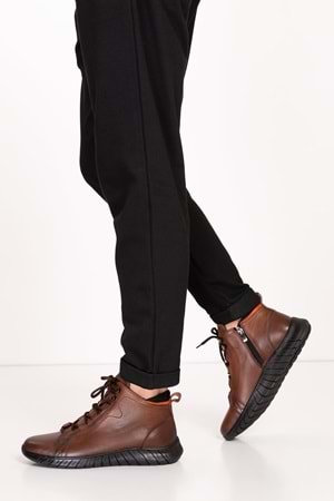 Gondol Erkek Hakiki Deri Hafif Esnek Kaymaz Taban Bot af.1945 - Kahverengi - 40