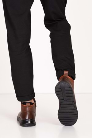 Gondol Erkek Hakiki Deri Hafif Esnek Kaymaz Taban Bot af.1945 - Kahverengi - 40