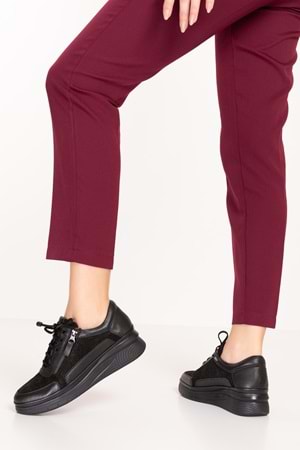 Gondol Hakiki Deri Anatomik Taban Rahat Fermuarlı Ayakkabı usl.2149 - Siyah - 36