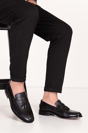 Gondol Erkek Hakiki Deri Kösele Ayakkabı ny.881 - Siyah - 46