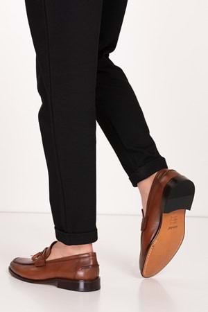 Gondol Erkek Hakiki Deri Kösele Ayakkabı ny.881 - Taba - 46