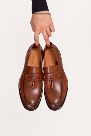 Gondol Erkek Hakiki Deri Kösele Ayakkabı ny.881 - Taba - 46