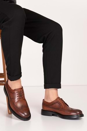 Gondol Erkek Hakiki Deri Hafif Taban Klasik Ayakkabı ny.922 - Taba - 39