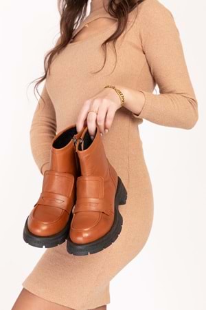 Gondol Hakiki Deri Günlük Şık Bot bel.048 - Taba - 38