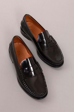 Gondol Erkek Hakiki Deri Kösele Loafer Ayakkabı ny.005 - siyah rugan - 39