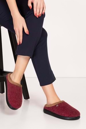 GONDOL İÇİ KÜRKLÜ RAHAT VE HAFİF EV TERLİĞİ EV.216 - Bordo - 39