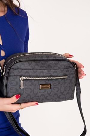 Gondol Kadın Günlük Çapraz Omuz Çantası gp.1452 - Siyah Yazı - TEK EBAT