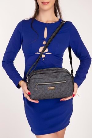 Gondol Kadın Günlük Çapraz Omuz Çantası gp.1452 - Siyah Yazı - TEK EBAT