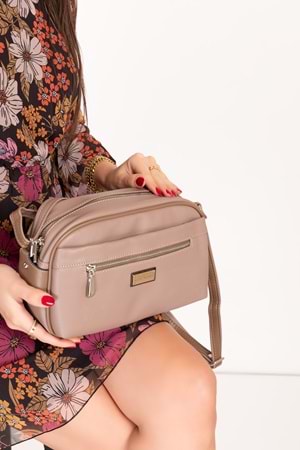 Gondol Kadın Günlük Çapraz Omuz Çantası gp.1452 - Vizon - TEK EBAT