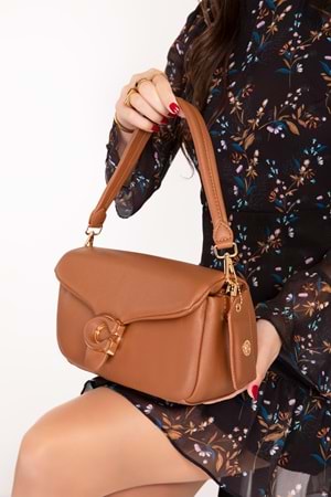 Gondol Kadın Şık El Çantası gp.1493 - Taba - TEK EBAT