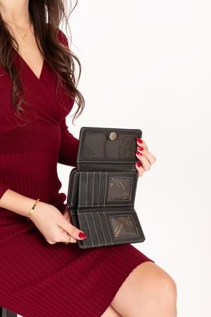 Gondol Çok Gözlü Kullanışlı Şık Cüzdan gp.1120 - Siyah - TEK EBAT