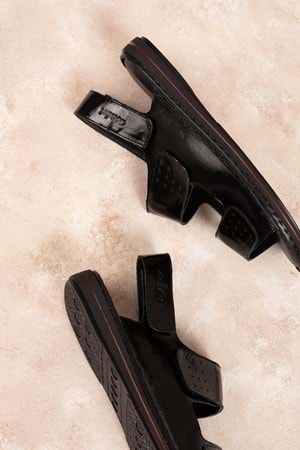 Gondol Hakiki Deri Anatomik Taban Hac Umre Erkek Sandalet kml.1222 - siyah rugan - 47