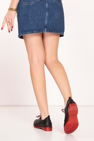 Gondol Kadın İçi Dışı Hakiki Deri Günlük Ayakkabı alsx.334 - Siyah K.T. - 39