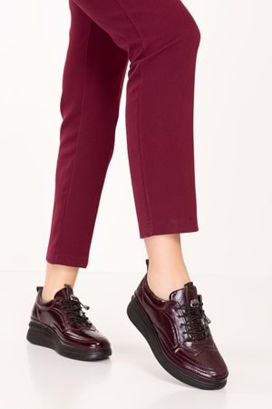 Gondol Hakiki Deri Anatomik Taban Rahat Ayakkabı es.120 - Bordo Rugan - 41