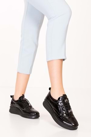 Gondol Hakiki Deri Anatomik Taban Rahat Ayakkabı es.120 - siyah rugan - 37