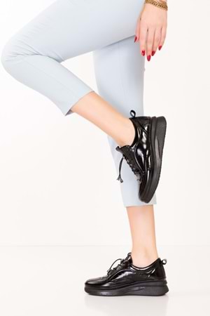 Gondol Hakiki Deri Anatomik Taban Rahat Ayakkabı es.120 - siyah rugan - 37