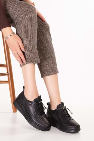 Gondol Hakiki Deri Anatomik Taban Rahat Ayakkabı es.120 - Siyah Cilt - 37