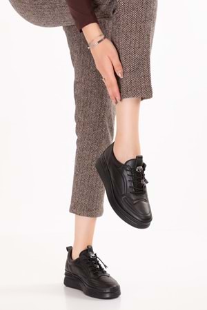 Gondol Hakiki Deri Anatomik Taban Rahat Ayakkabı es.120 - Siyah Cilt - 37