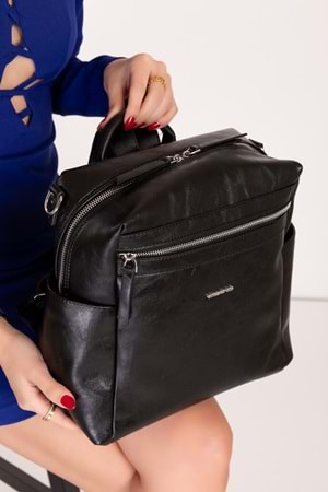 Gondol Kadın Sırt ve El Çantası gp.1492 - Siyah Cilt - TEK EBAT