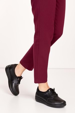Gondol Comfort Bolle Ortopedik Deri Strech Ayakkabı at.4206 - Siyah Yılan - 37