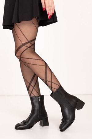 Gondol Kadın Hakiki Deri Kalın Topuklu Şık Bot ss.814 - Siyah - 36